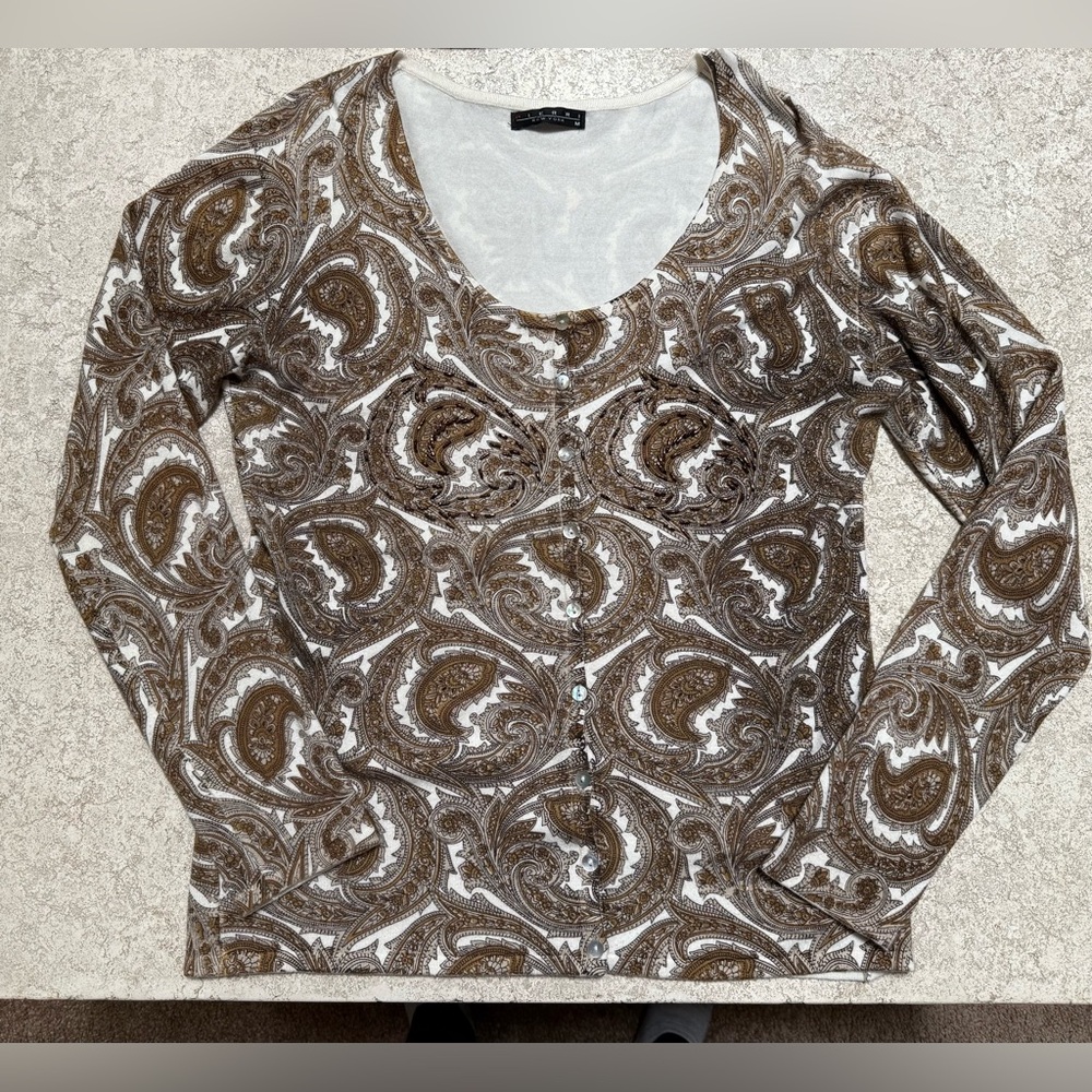 Pierri New York Brown and Cream Button-Down Shirt